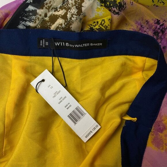 W118 by Walter Baker NWT 'Mercedes' pleated asymmetrical midi skirt size 10 - Picture 3 of 6